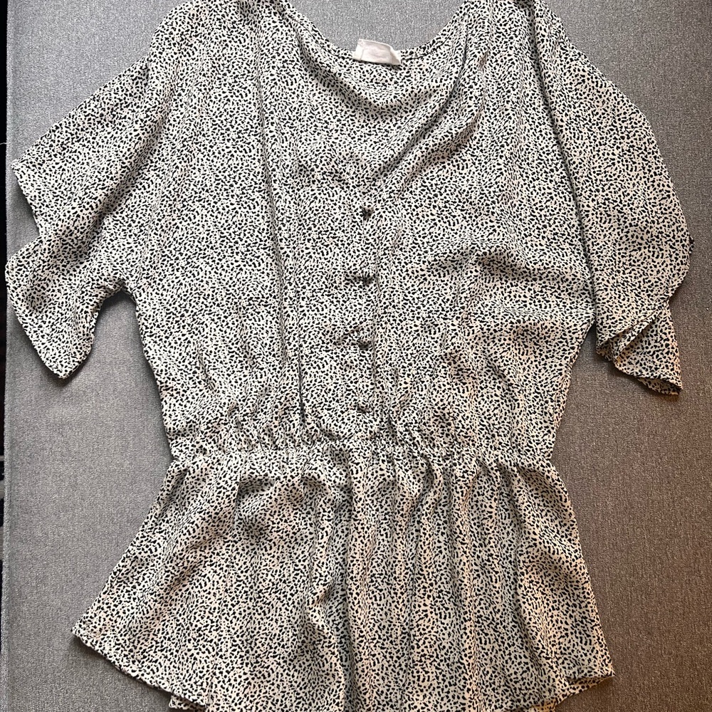Sienna Sky Black and White Patterned Blouse